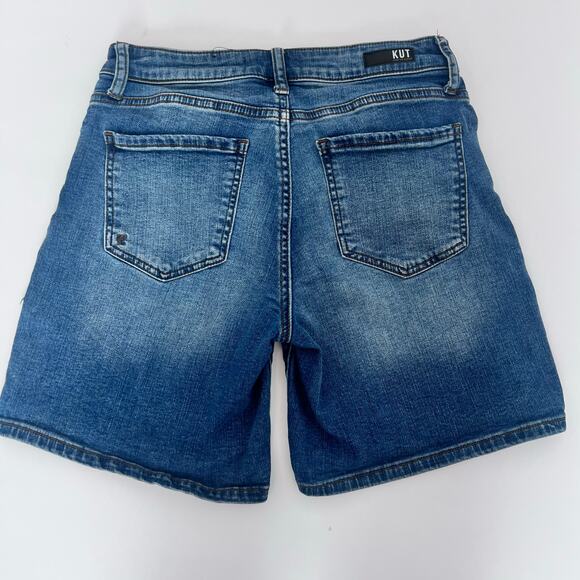 KUT FROM THE KLOTH CHLOE BOYFRIEND ROLLUP DENIM SHORTS SIZE S WOMENS - Picture 2 of 11